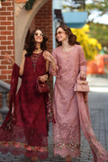 Noor by Saadia Asad | Luxe Chikankari 26 | D8 - A - Deep Garnet - by Libasekhas UK - Registered Vendor of : Noor by Saadia Asad - 100% Original Designer Dress