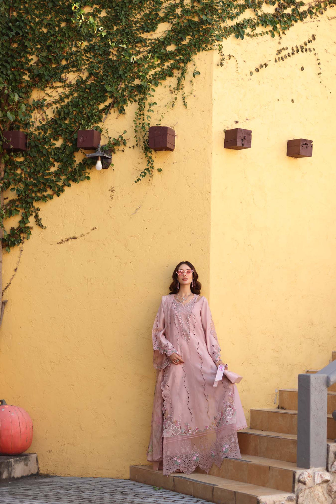 Noor by Saadia Asad | Luxe Chikankari 26 | D2 - A - Pink - by Libasekhas UK - Registered Vendor of : Noor by Saadia Asad - 100% Original Designer Dress