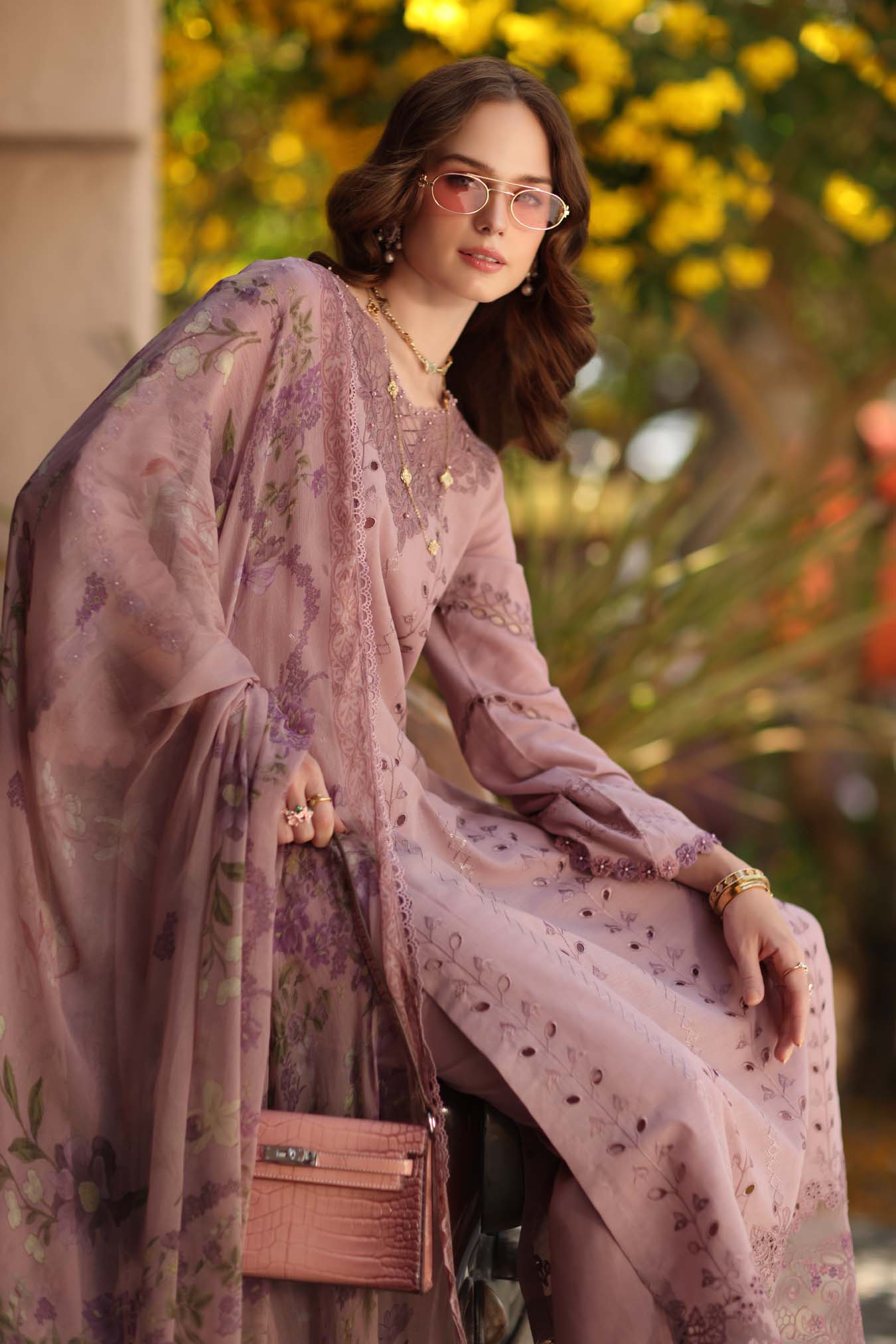 Noor by Saadia Asad | Luxe Chikankari 26 | D4 - B - Dusky Rose - by Libasekhas UK - Registered Vendor of : Noor by Saadia Asad - 100% Original Designer Dress