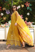 Noor by Saadia Asad | Eid Luxe Chikankari 26 | D10 - Amber Yellow - by Libasekhas UK - Registered Vendor of : Noor by Saadia Asad - 100% Original Designer Dress