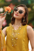 Noor by Saadia Asad | Eid Luxe Chikankari 26 | D10 - Amber Yellow - by Libasekhas UK - Registered Vendor of : Noor by Saadia Asad - 100% Original Designer Dress
