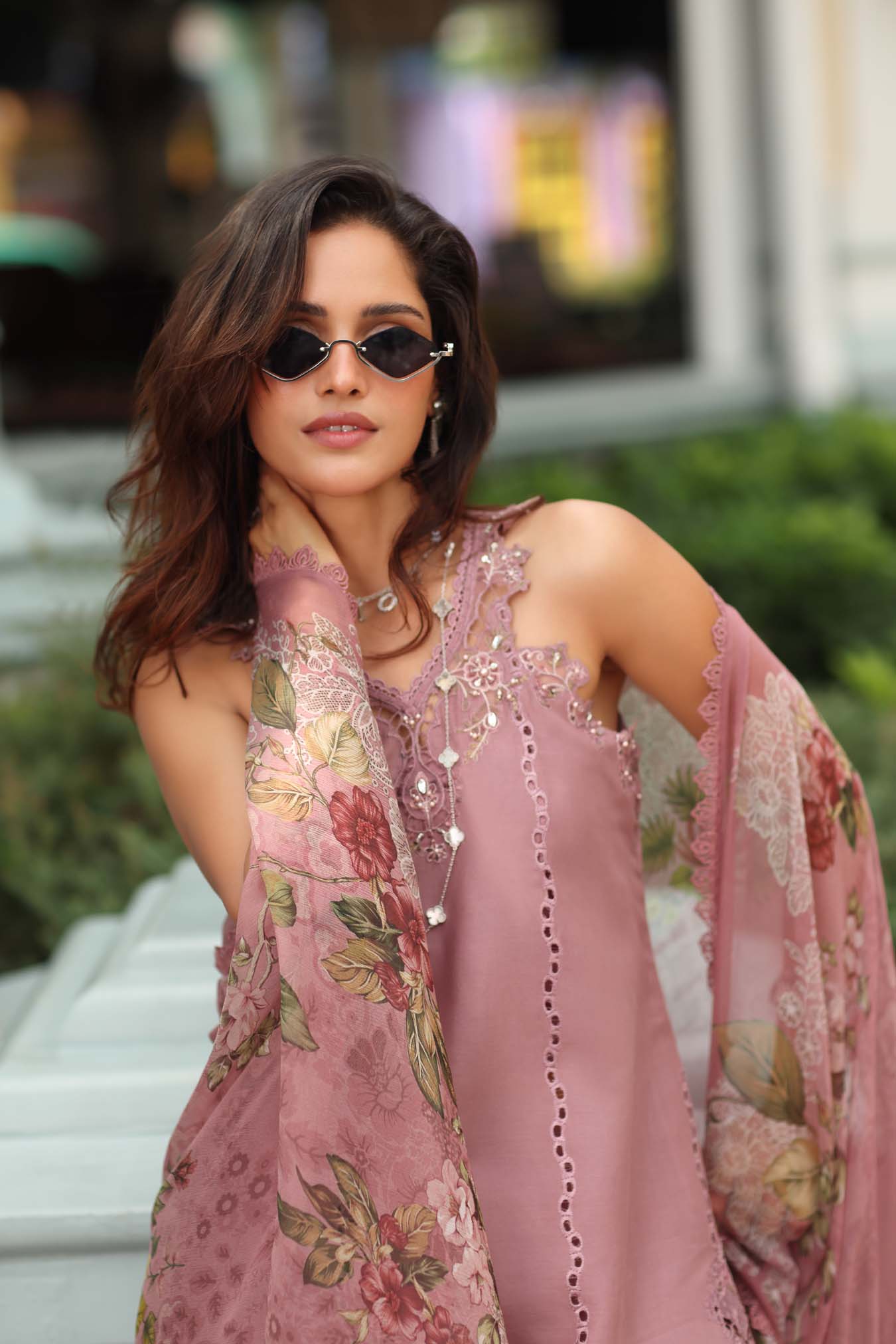 Noor by Saadia Asad | Eid Luxe Chikankari 26 | D8 - Rosewood Blush - by Libasekhas UK - Registered Vendor of : Noor by Saadia Asad - 100% Original Designer Dress