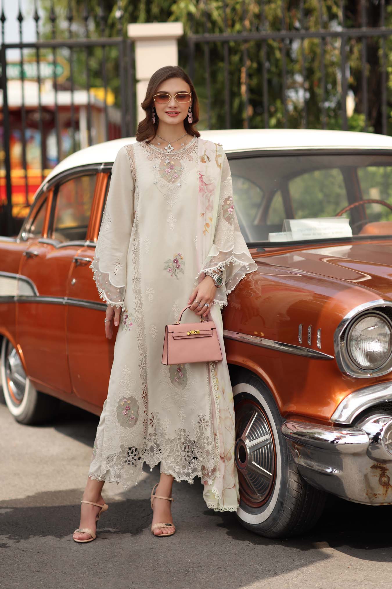 Noor by Saadia Asad | Eid Luxe Chikankari 26 | D2 - Pearl Ivory - by Libasekhas UK - Registered Vendor of : Noor by Saadia Asad - 100% Original Designer Dress