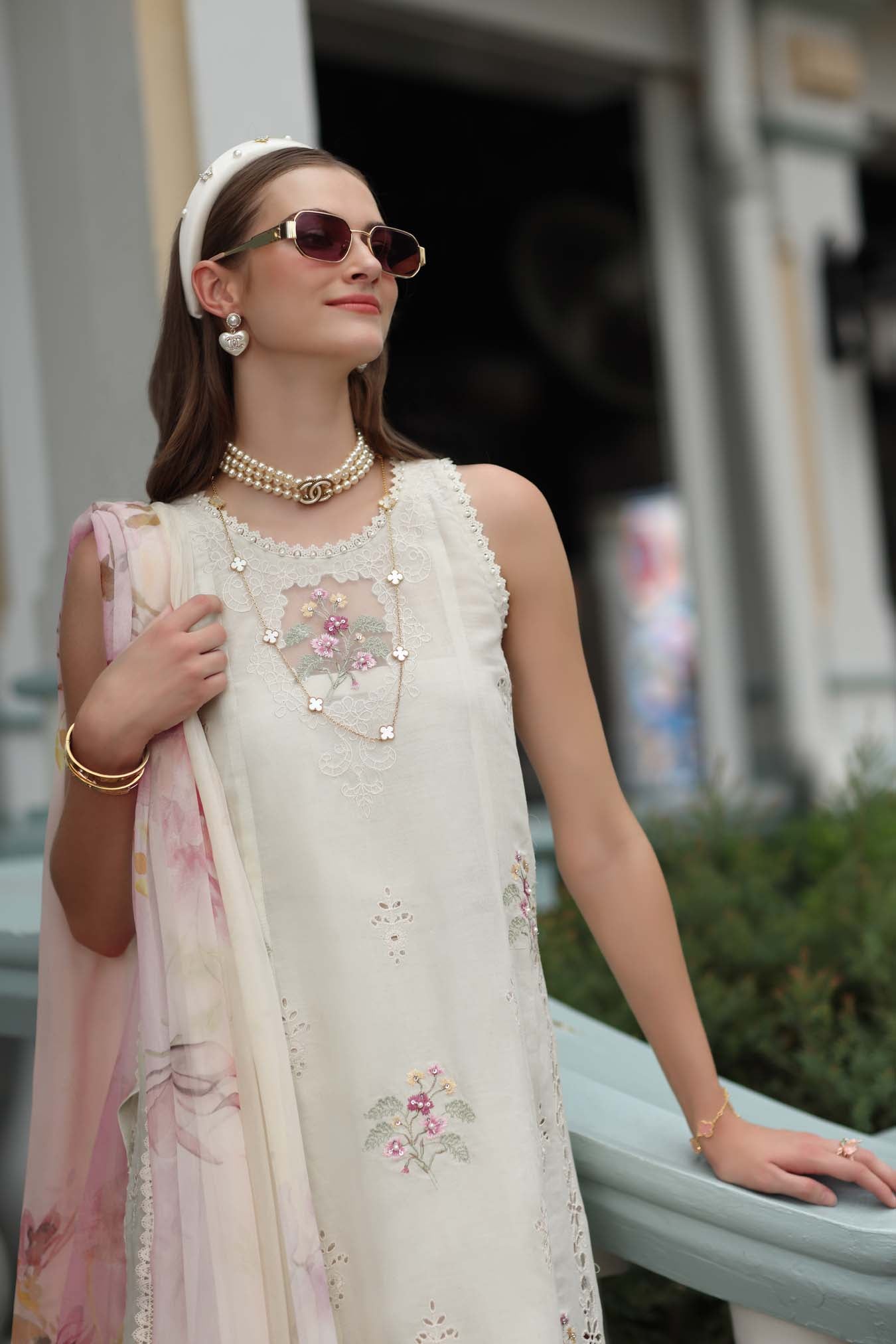 Noor by Saadia Asad | Eid Luxe Chikankari 26 | D2 - Pearl Ivory - by Libasekhas UK - Registered Vendor of : Noor by Saadia Asad - 100% Original Designer Dress