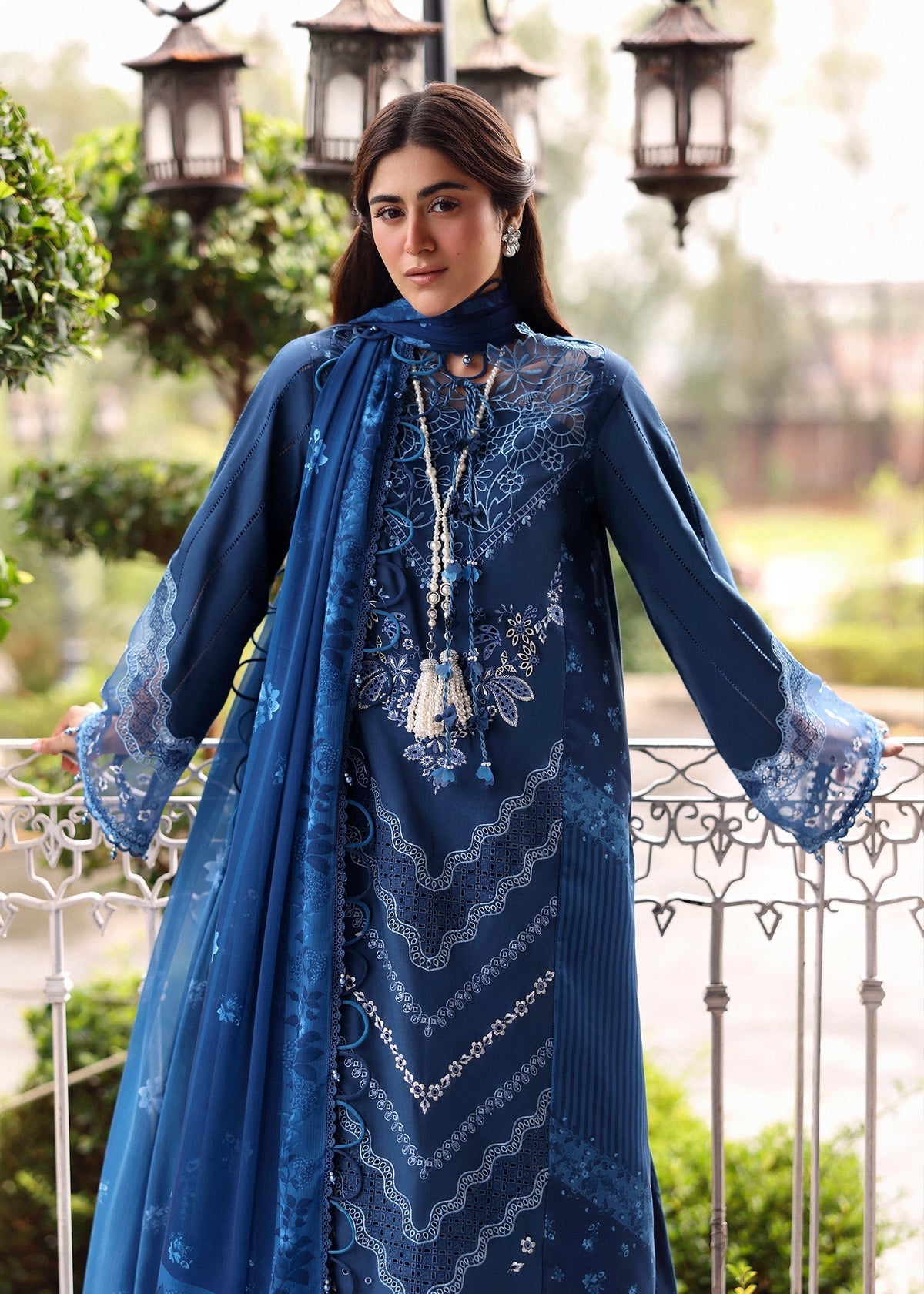 Sardinia | Embroidered Lawn Edit 26 | Terrace Blue - by Libasekhas UK - Registered Vendor of : Sardinia - 100% Original Designer Dress