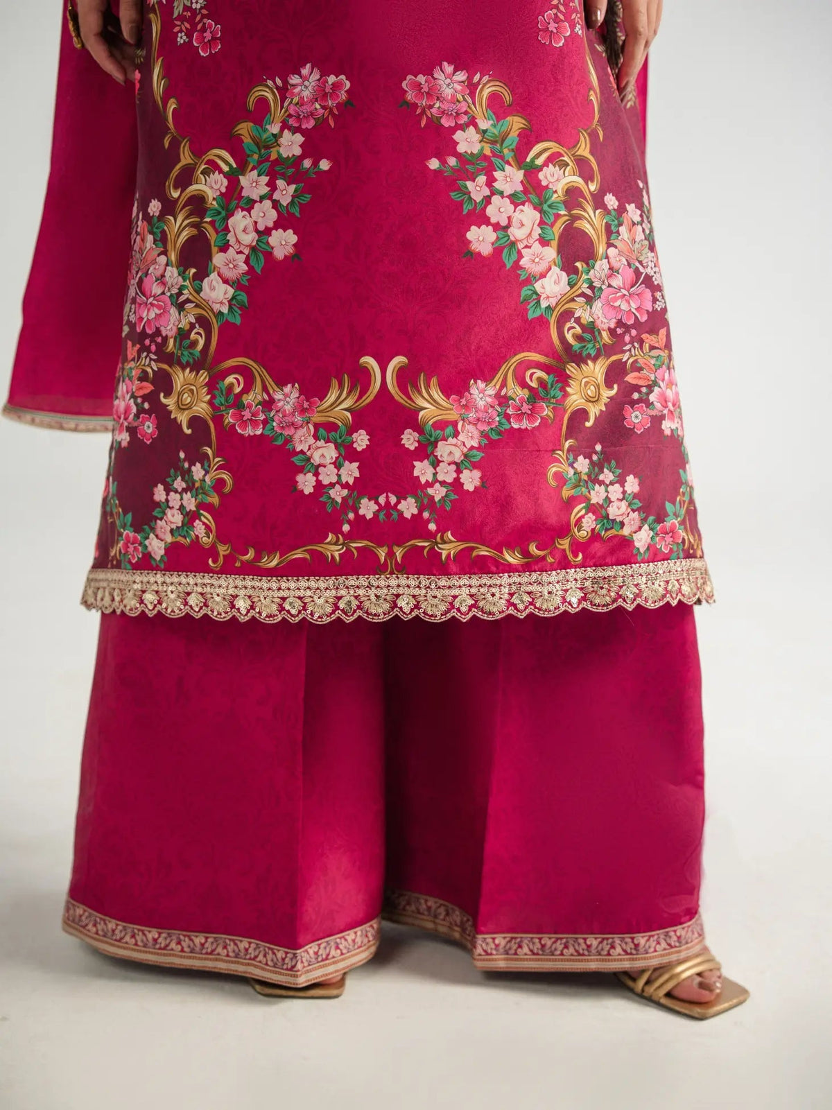 Gulaal | Aira Printed Silk | Garnet Garden - by Libasekhas UK - Registered Vendor of : Gulaal - 100% Original Designer Dress