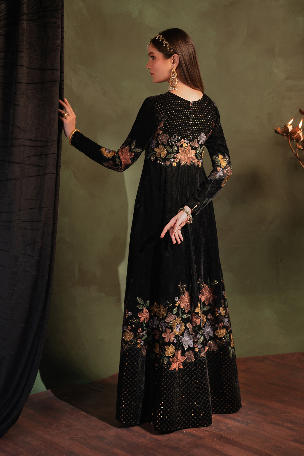 Iznik | Velvet 25 | IV-52 Embroidered Velvet - by Libasekhas UK - Registered Vendor of : Iznik - 100% Original Designer Dress