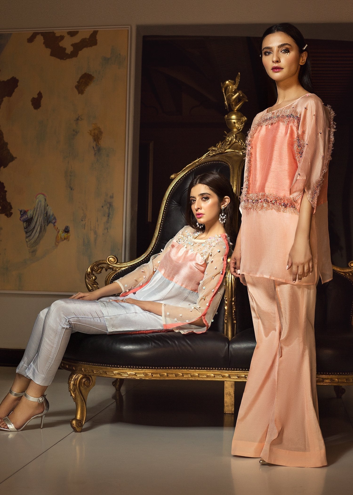 Hana | Serendipity Ready to Wear | Peach Ripple - by - Libasekhas UK - Registered Vendor of : Hana - 100% Original Designer Dresss