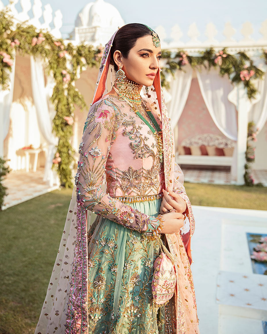 Gulaal | Wedding Formals | Joli Embroidered Net 3-Piece Suit WS-03 - by - Libasekhas UK - Registered Vendor of : Gulaal - 100% Original Designer Dresss