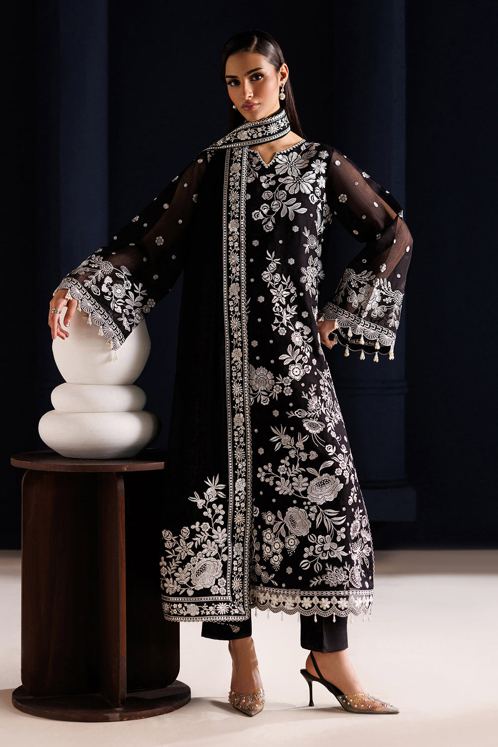 Baroque | Formals Collection | EMBROIDERED COTTON NET UF-4441 - by Libasekhas UK - Registered Vendor of : Baroque - 100% Original Designer Dress