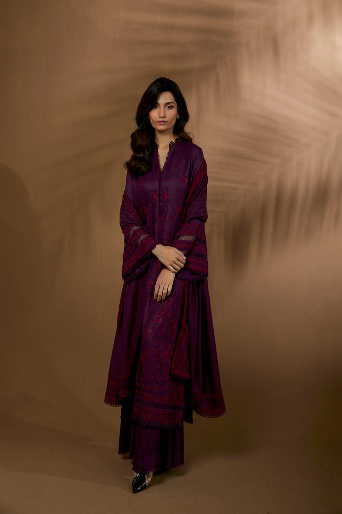 Sobia Nazir | Winter Shawl 25 | Design 2B - by Libasekhas UK - Registered Vendor of : Sobia Nazir - 100% Original Designer Dress