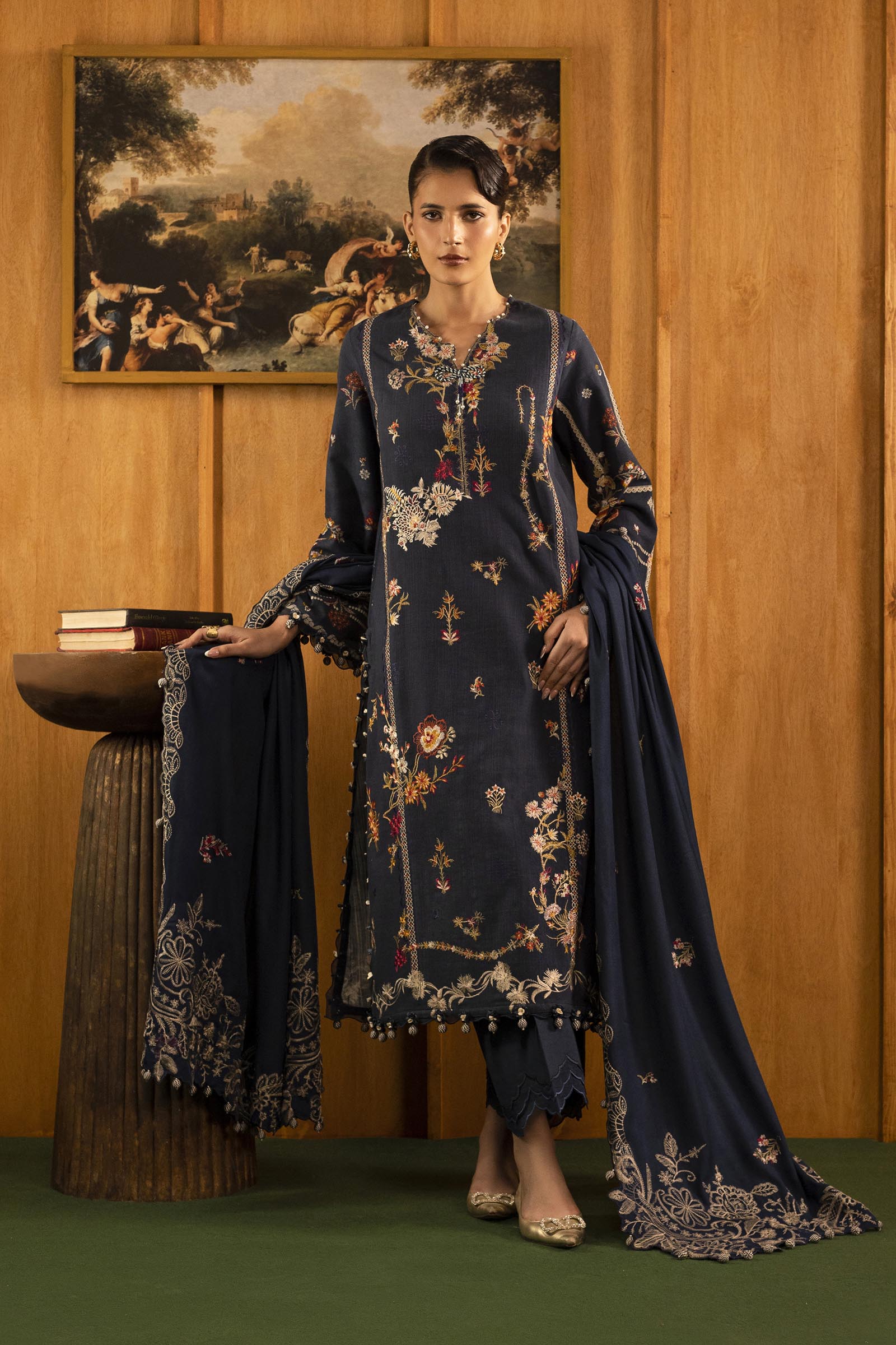 Sana Safinaz | Muzlin Winter 25 | M253-002B - by Libasekhas UK - Registered Vendor of : Sana Safinaz - 100% Original Designer Dress