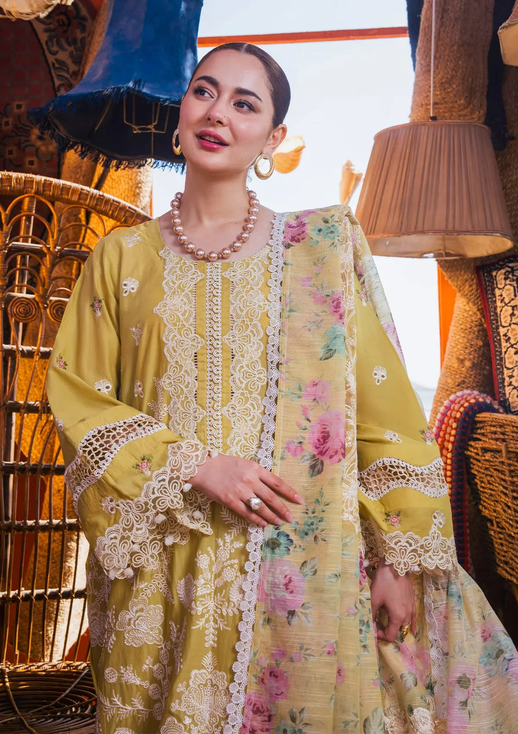 Elaf Premium | Hai Kuch Festive Lawn 24 | EHK-02B Nargis - by - Libasekhas UK - Registered Vendor of : Elaf Premium - 100% Original Designer Dresss