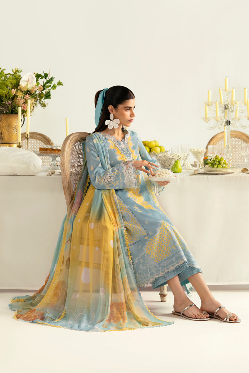 Qalamkar | Q Prints 2025 | PQ-06 ELVA - by - Libasekhas UK - Registered Vendor of : Qalamkar - 100% Original Designer Dresss