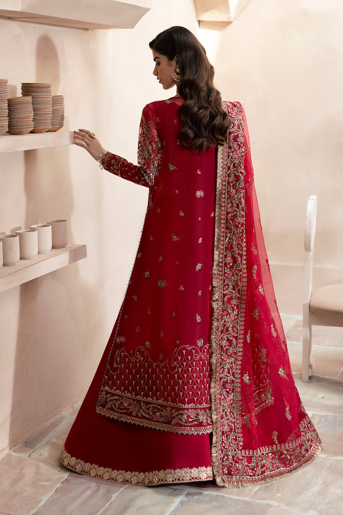 Emaan Adeel | Clay Couture | CARMINE - by - Libasekhas UK - Registered Vendor of : Emaan Adeel - 100% Original Designer Dresss