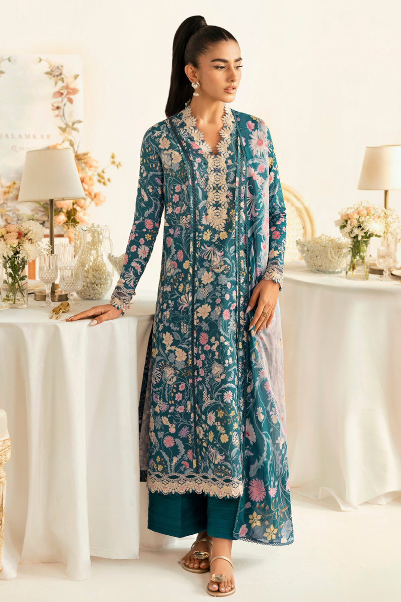 Qalamkar | Q Prints 2025 | PQ-04 RHEA - by - Libasekhas UK - Registered Vendor of : Qalamkar - 100% Original Designer Dresss