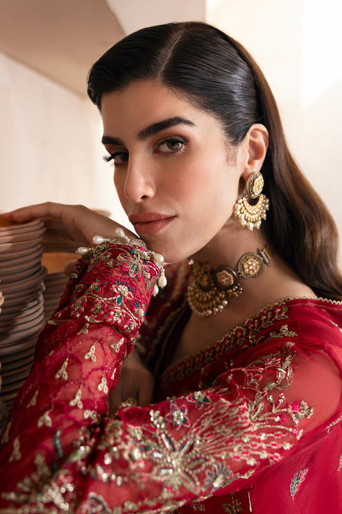 Emaan Adeel | Clay Couture | CARMINE - by - Libasekhas UK - Registered Vendor of : Emaan Adeel - 100% Original Designer Dresss