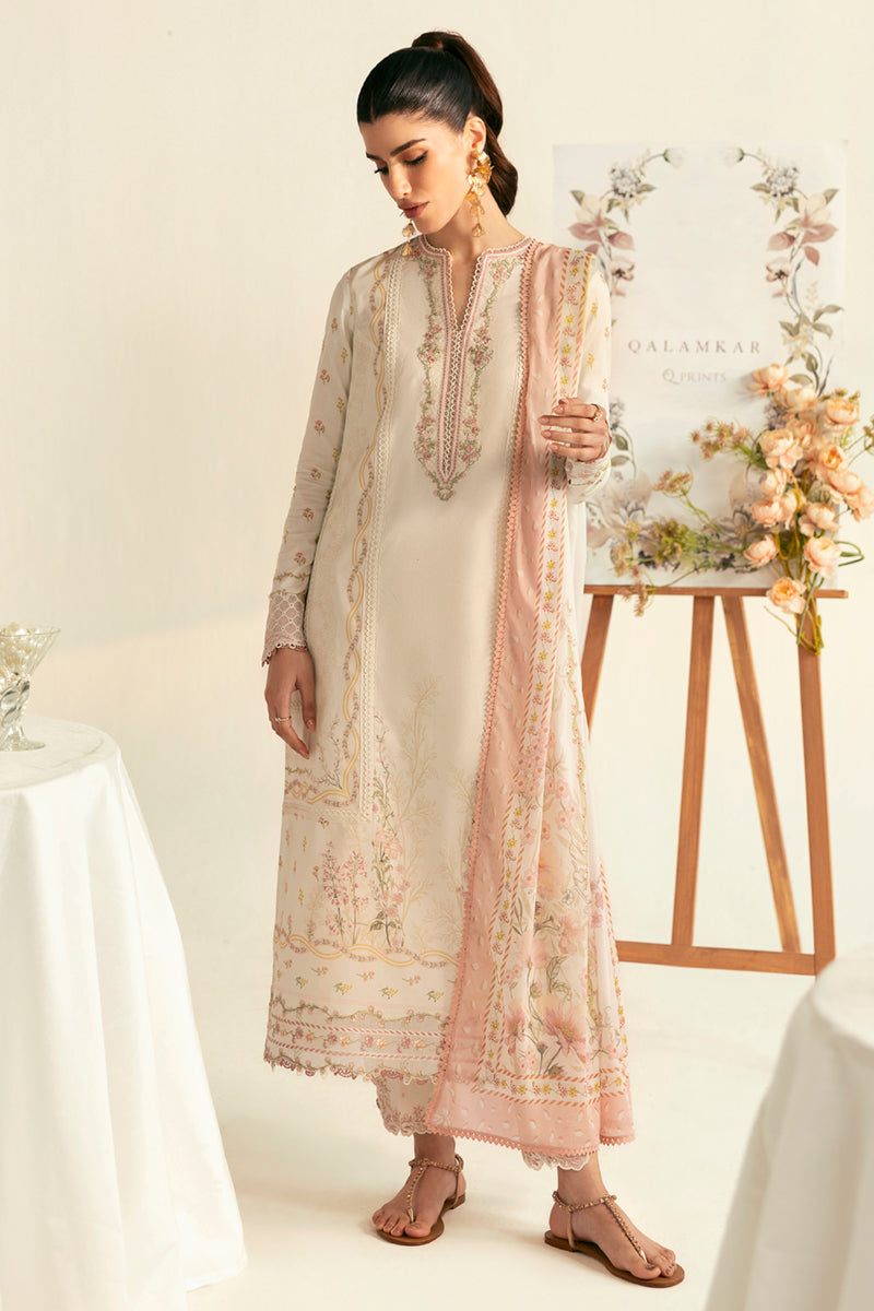 Qalamkar | Q Prints 2025 | PQ-01 NENA - by - Libasekhas UK - Registered Vendor of : Qalamkar - 100% Original Designer Dresss