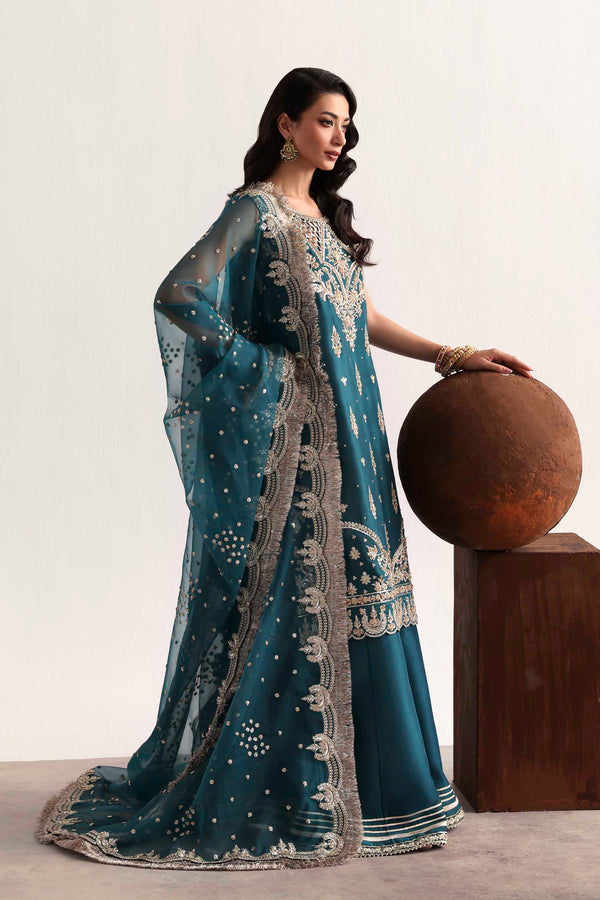 Akbar Aslam | Luxury Formals 25 | Teal - by Libasekhas UK - Registered Vendor of : Akbar Aslam - 100% Original Designer Dress