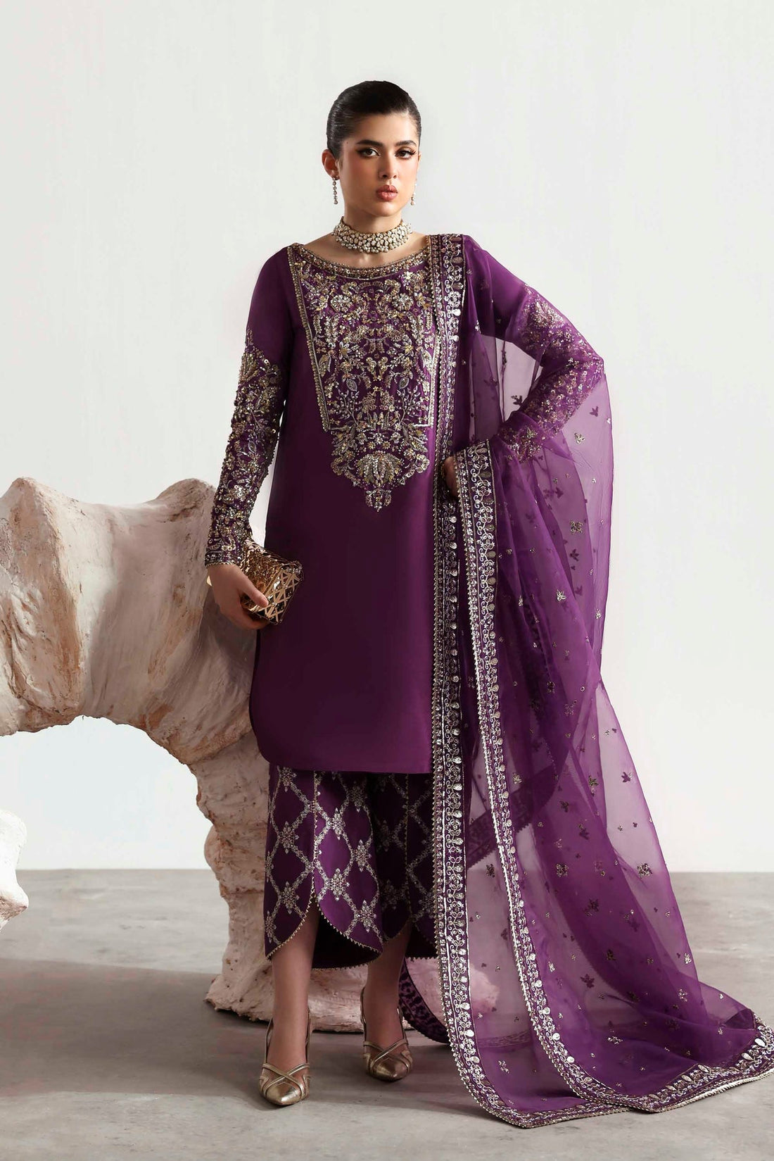 Akbar Aslam | Luxury Formals 25 | Lapis - by Libasekhas UK - Registered Vendor of : Akbar Aslam - 100% Original Designer Dress