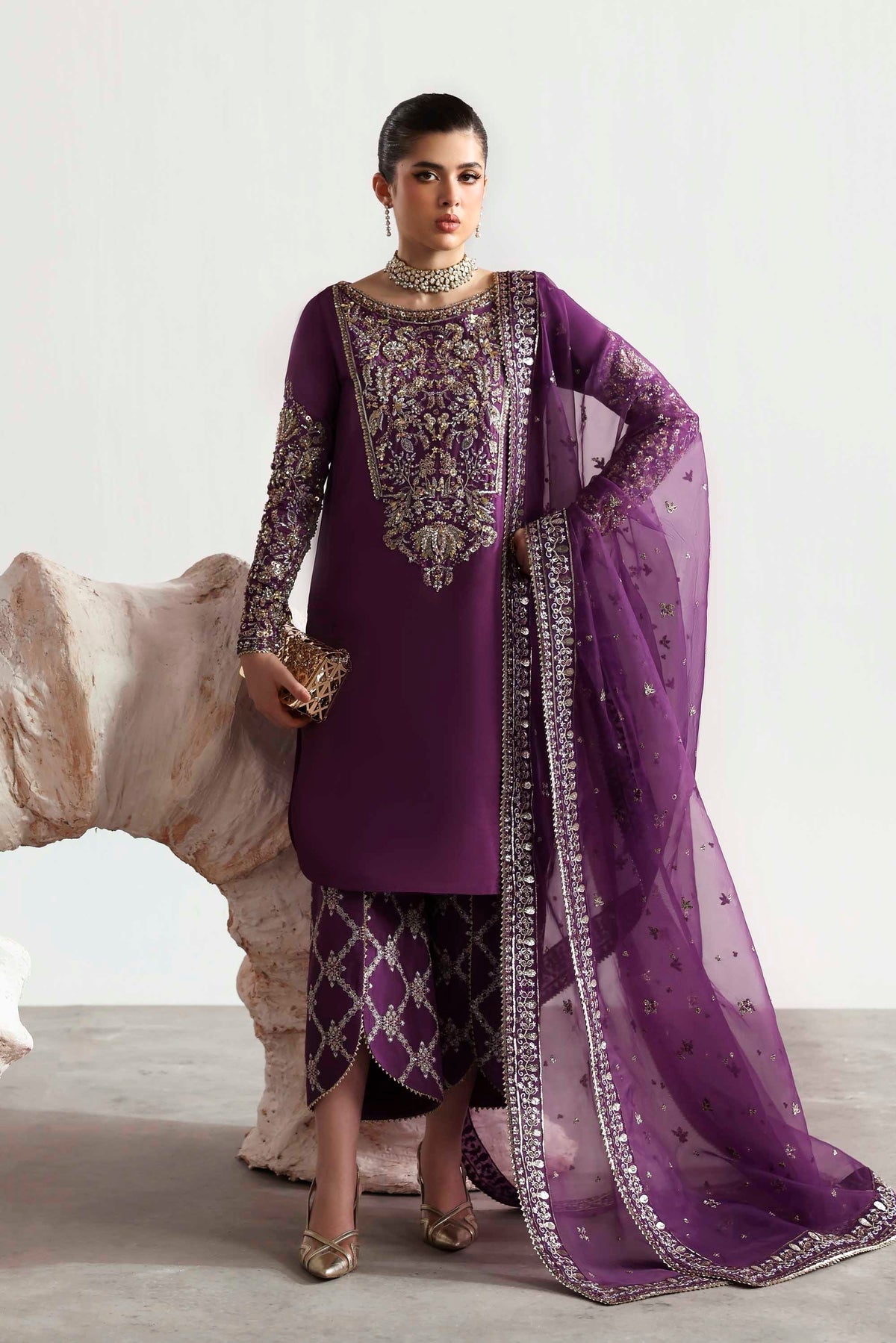 Akbar Aslam | Luxury Formals 25 | Lapis - by Libasekhas UK - Registered Vendor of : Akbar Aslam - 100% Original Designer Dress