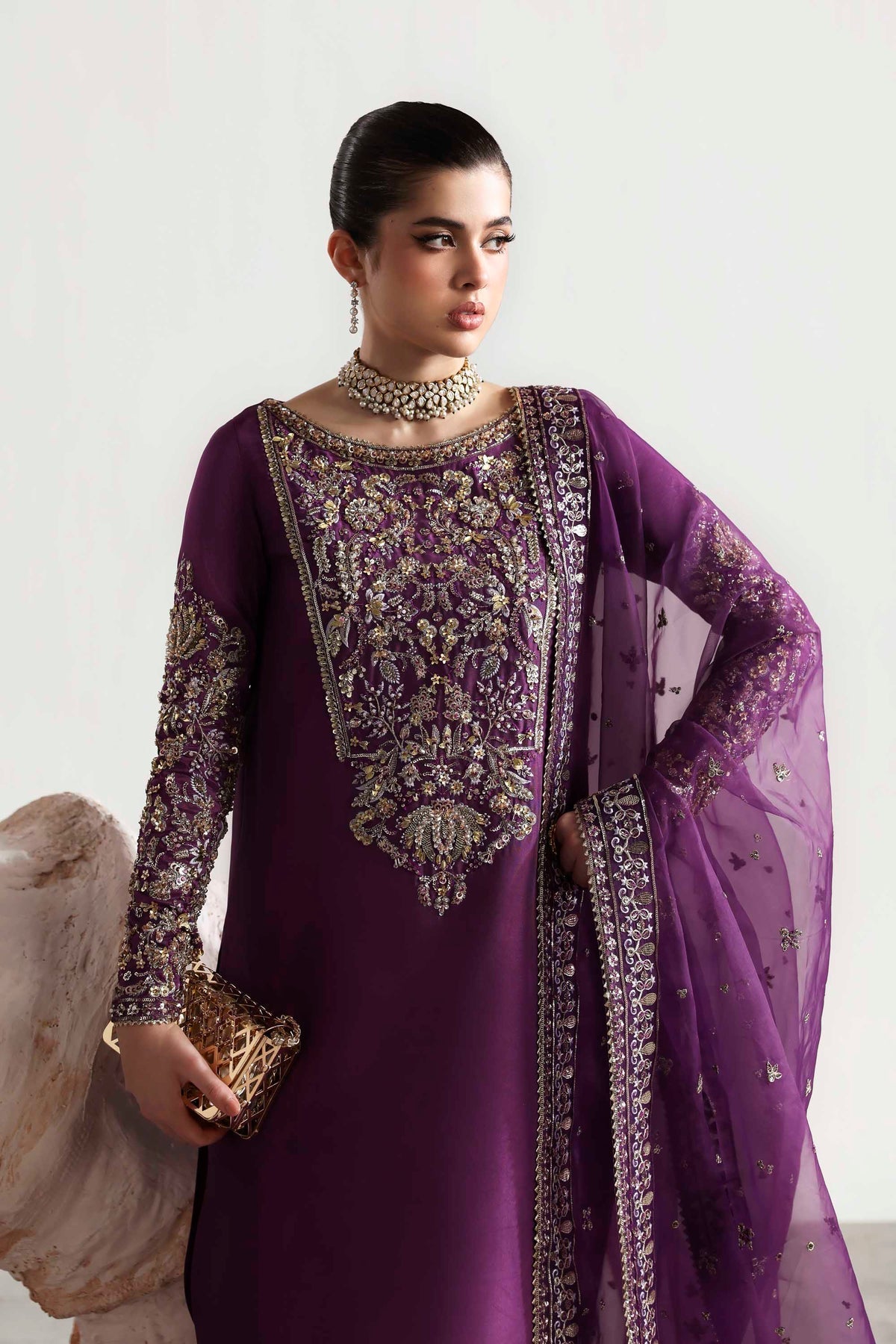 Akbar Aslam | Luxury Formals 25 | Lapis - by Libasekhas UK - Registered Vendor of : Akbar Aslam - 100% Original Designer Dress