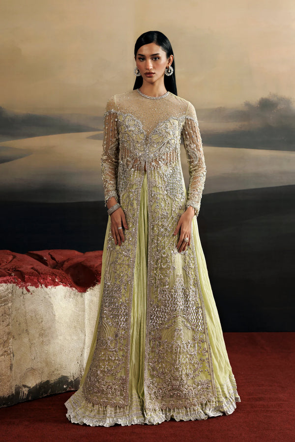 Akbar Aslam | Amour | Light Yellow Gown & Sharara- Solstice
