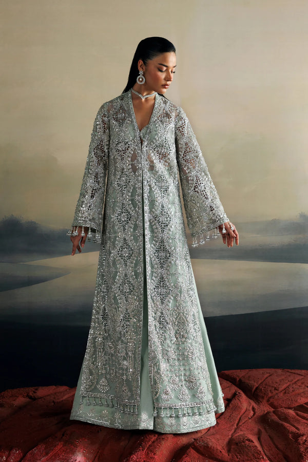 Akbar Aslam | Amour | Light Blue Gown & Sharara- Haze