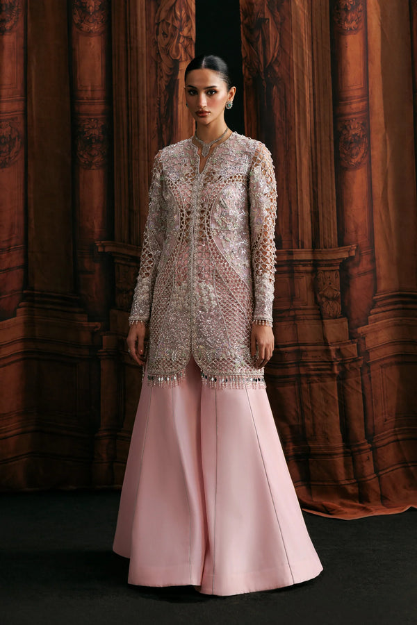 Akbar Aslam | Amour | Pink Yellow Gown & Sharara- Enigma