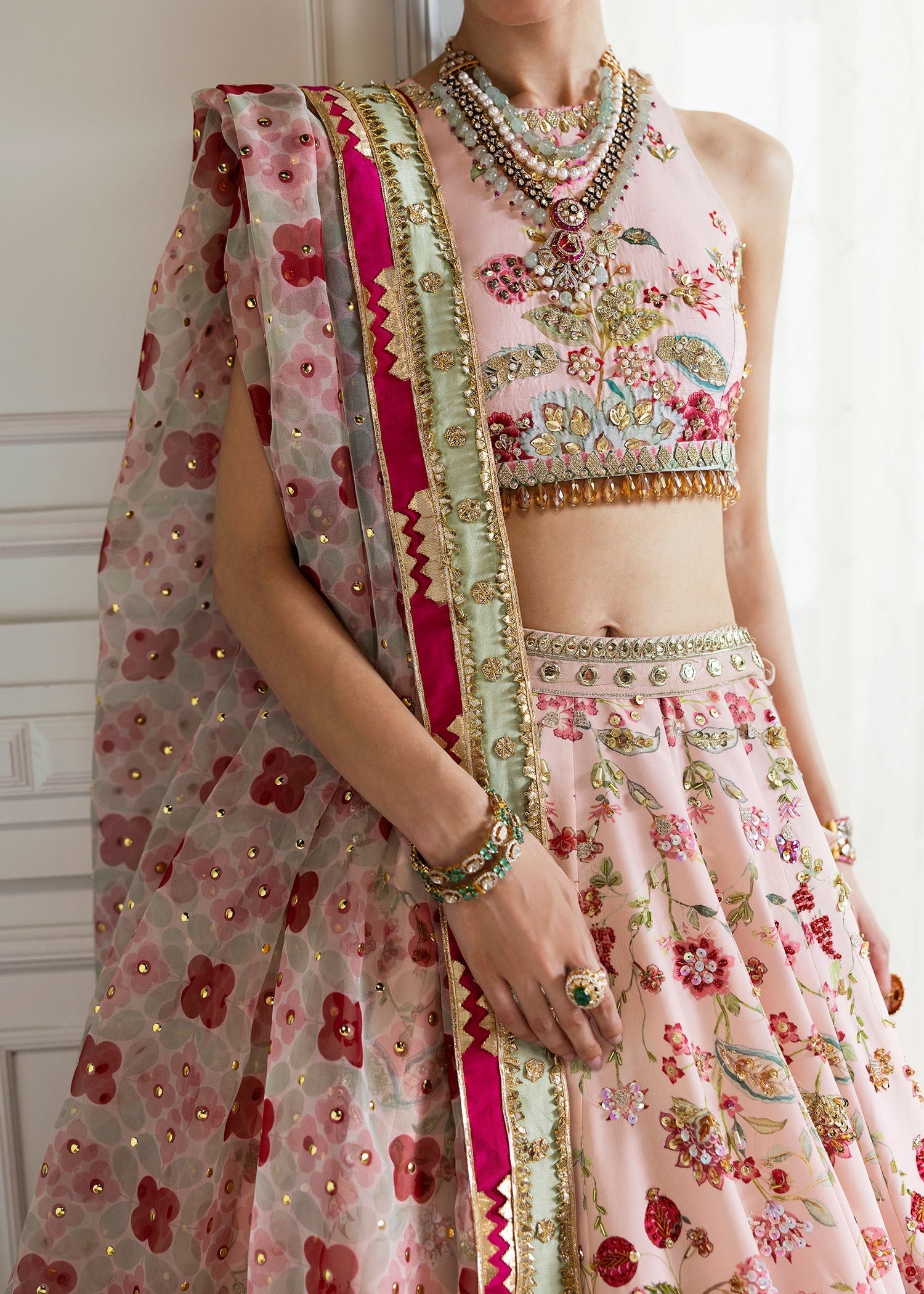 Crimson | A Beautiful Chaos Wedding Collection | Chinoiserie Lehnga - Libasekhas