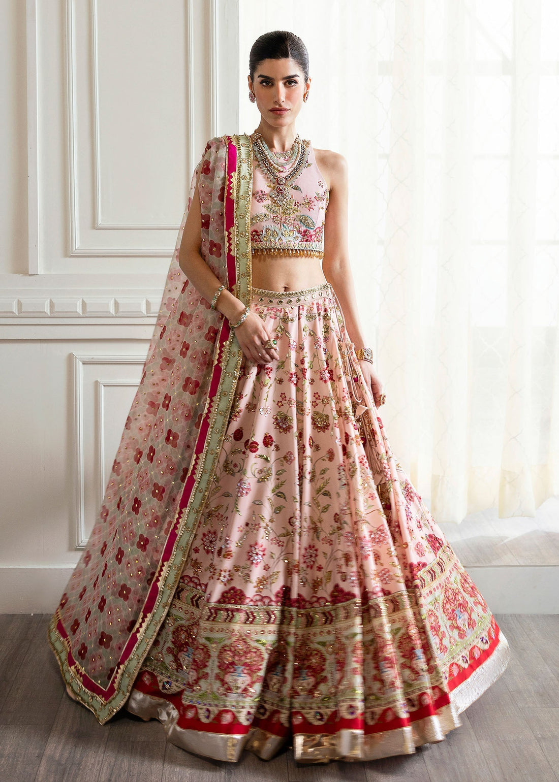 Crimson | A Beautiful Chaos Wedding Collection | Chinoiserie Lehnga - Libasekhas
