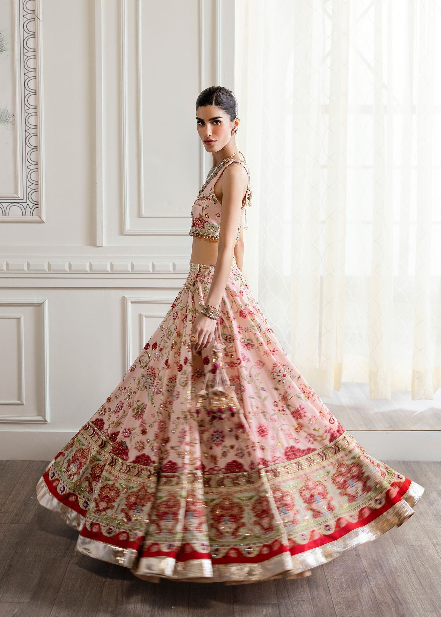 Crimson | A Beautiful Chaos Wedding Collection | Chinoiserie Lehnga - Libasekhas