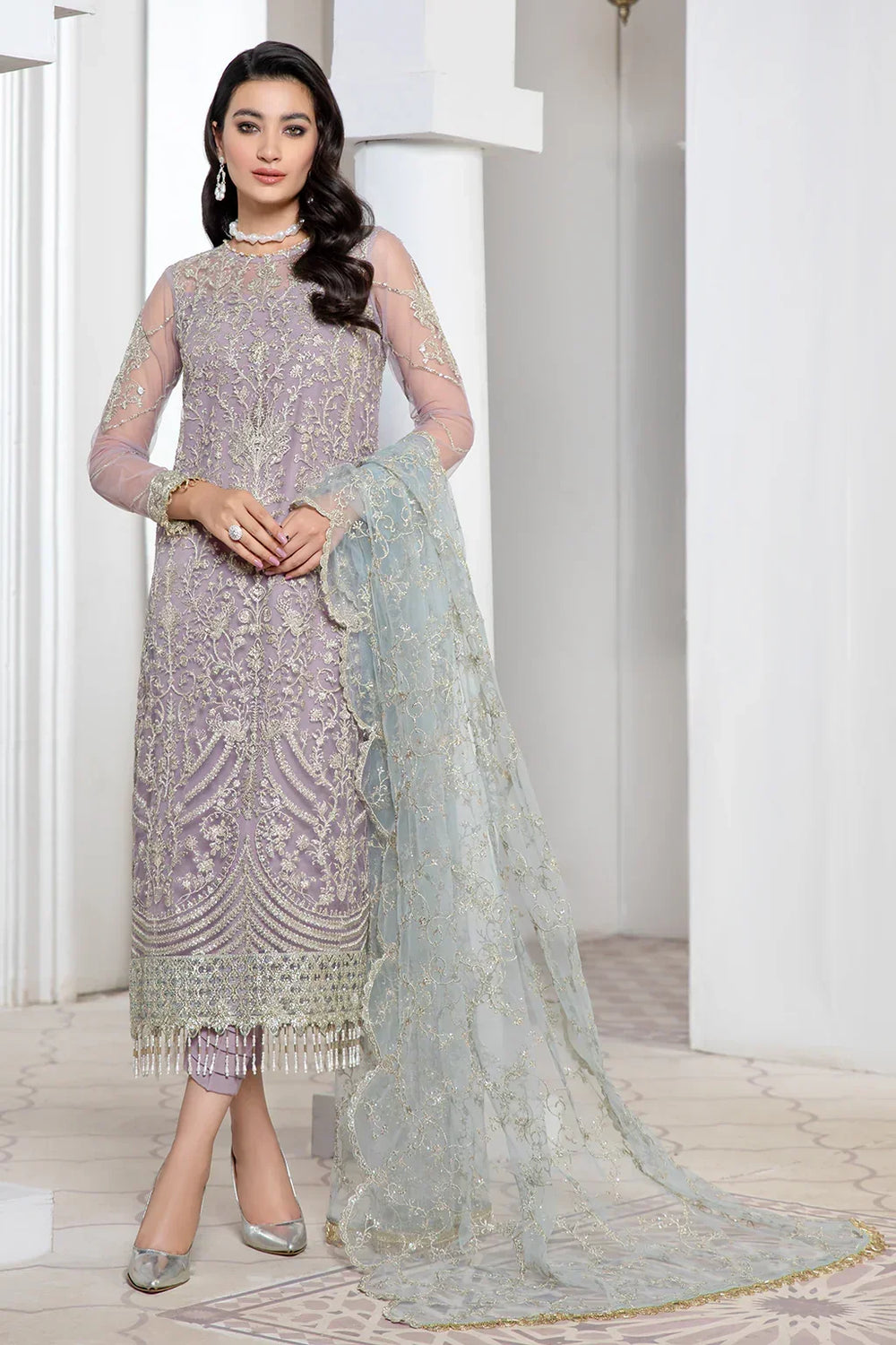 Zarif | Luxury Formals | LILAC - by Libasekhas UK - Registered Vendor of : Zarif - 100% Original Designer Dress