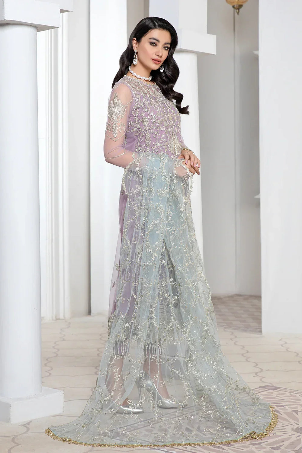 Zarif | Luxury Formals | LILAC - by Libasekhas UK - Registered Vendor of : Zarif - 100% Original Designer Dress