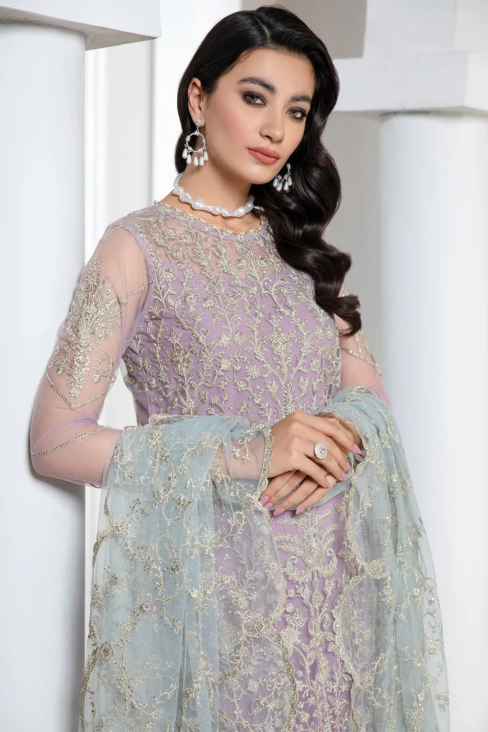 Zarif | Luxury Formals | LILAC - by Libasekhas UK - Registered Vendor of : Zarif - 100% Original Designer Dress