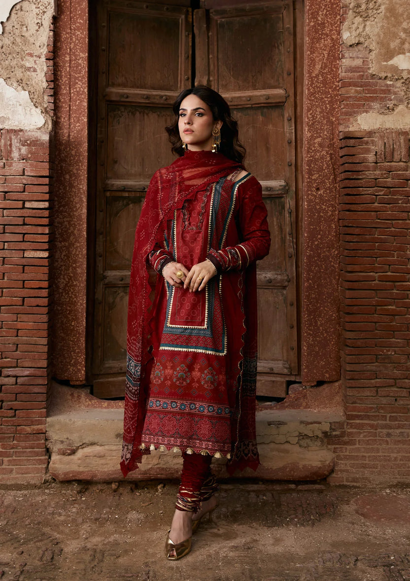 Kahf Premium | Prints Collection 26 | KPS-1A SURKH NOOR - by Libasekhas - Registered Vendor of : Kahf Premium - 100% Original Designer Dress