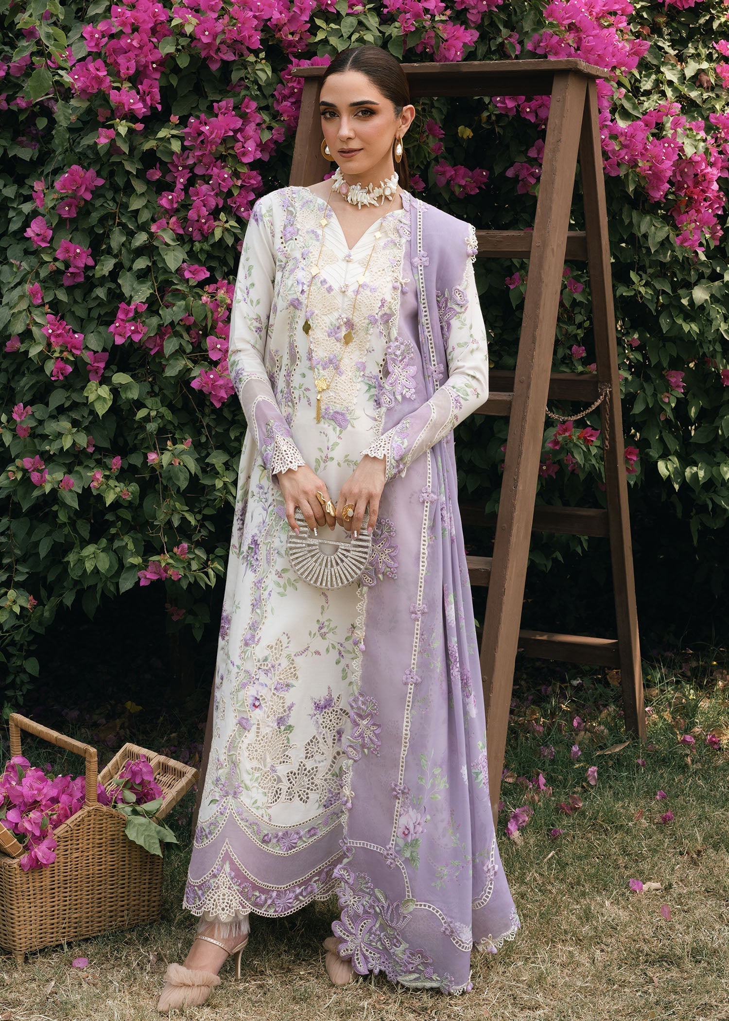 Crimson | Tasawar 25 | LAVENDER FALL - D5B - by - Libasekhas UK - Registered Vendor of : Crimson - 100% Original Designer Dresss