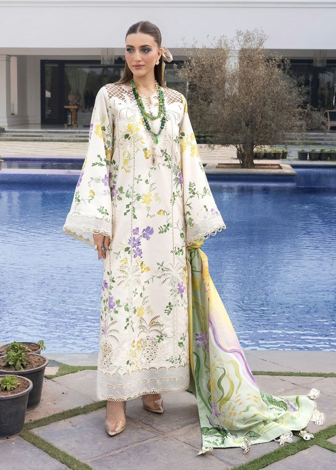 Crimson | flow lawn 26 | TROPIC TEASE - D4A - by Libasekhas UK - Registered Vendor of : Crimson - 100% Original Designer Dress