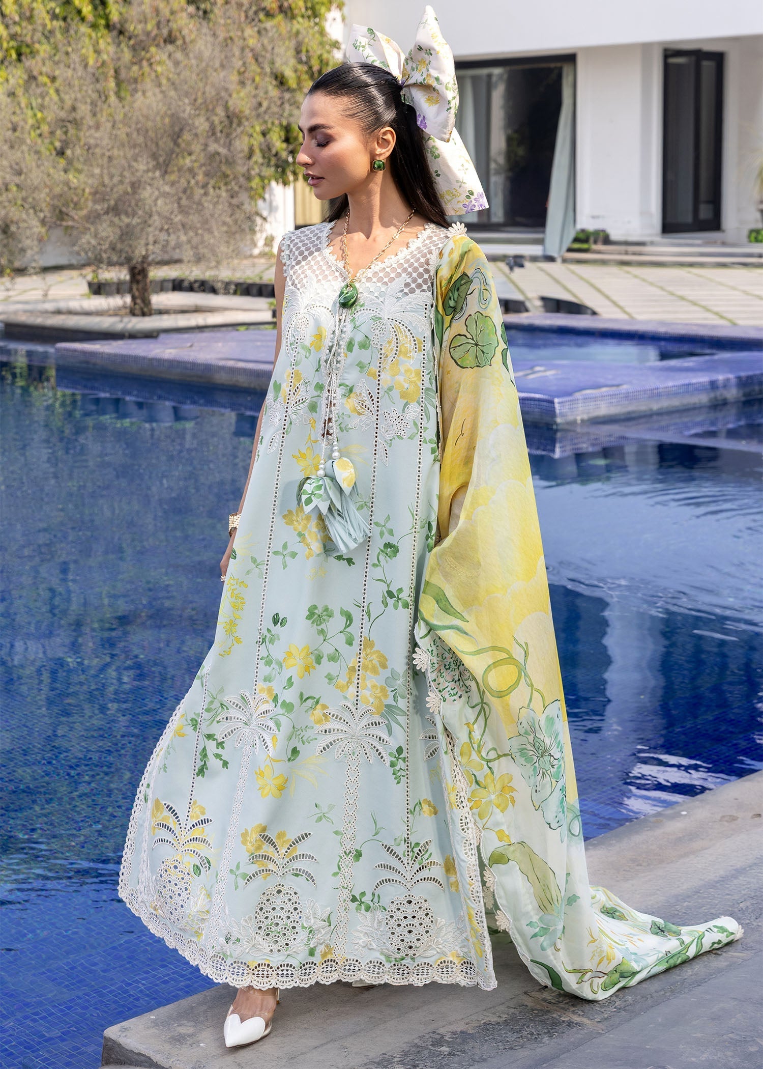 Crimson | flow lawn 26 | TROPIC TEASE - D4B - by Libasekhas UK - Registered Vendor of : Crimson - 100% Original Designer Dress