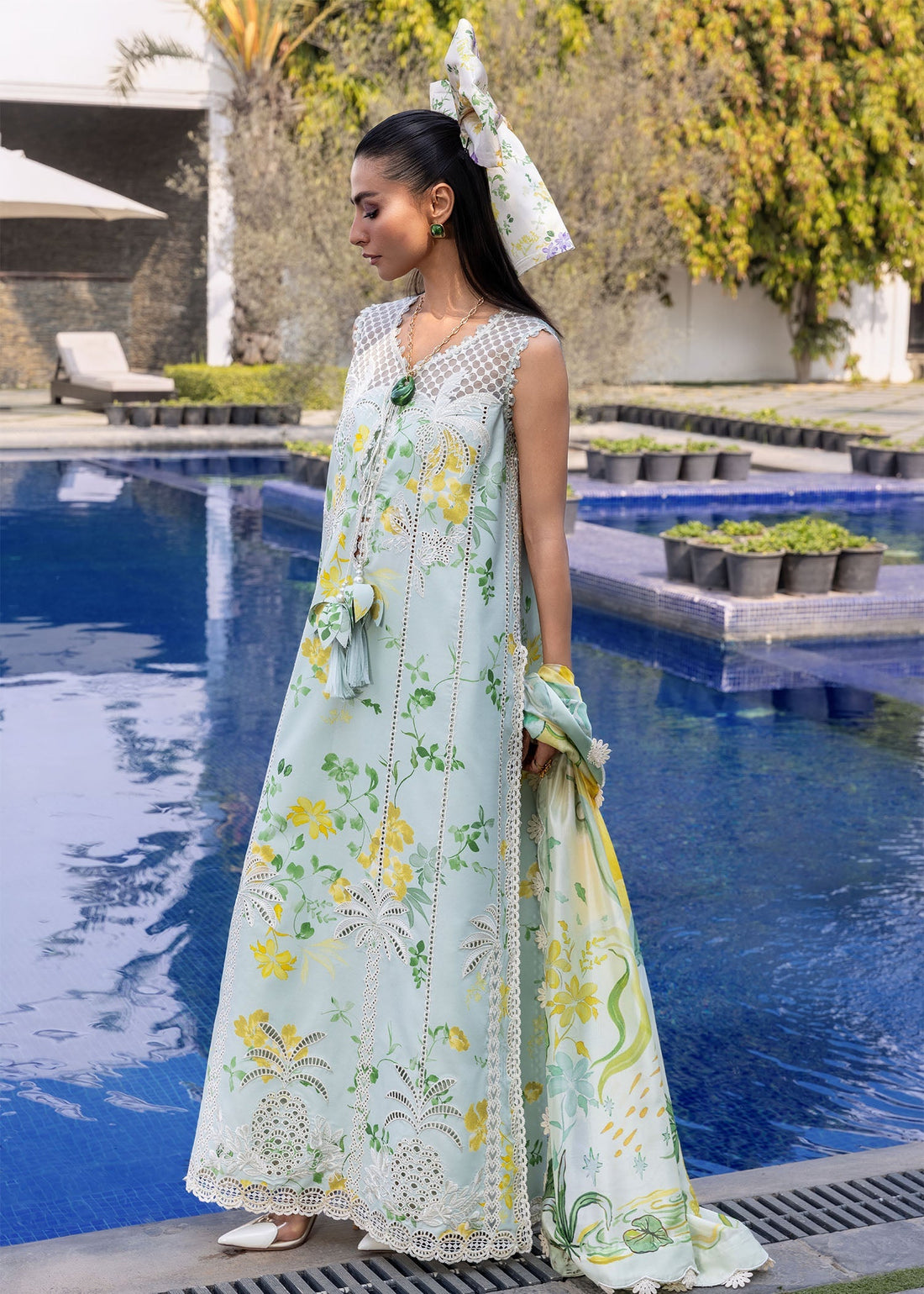 Crimson | flow lawn 26 | TROPIC TEASE - D4B - by Libasekhas UK - Registered Vendor of : Crimson - 100% Original Designer Dress