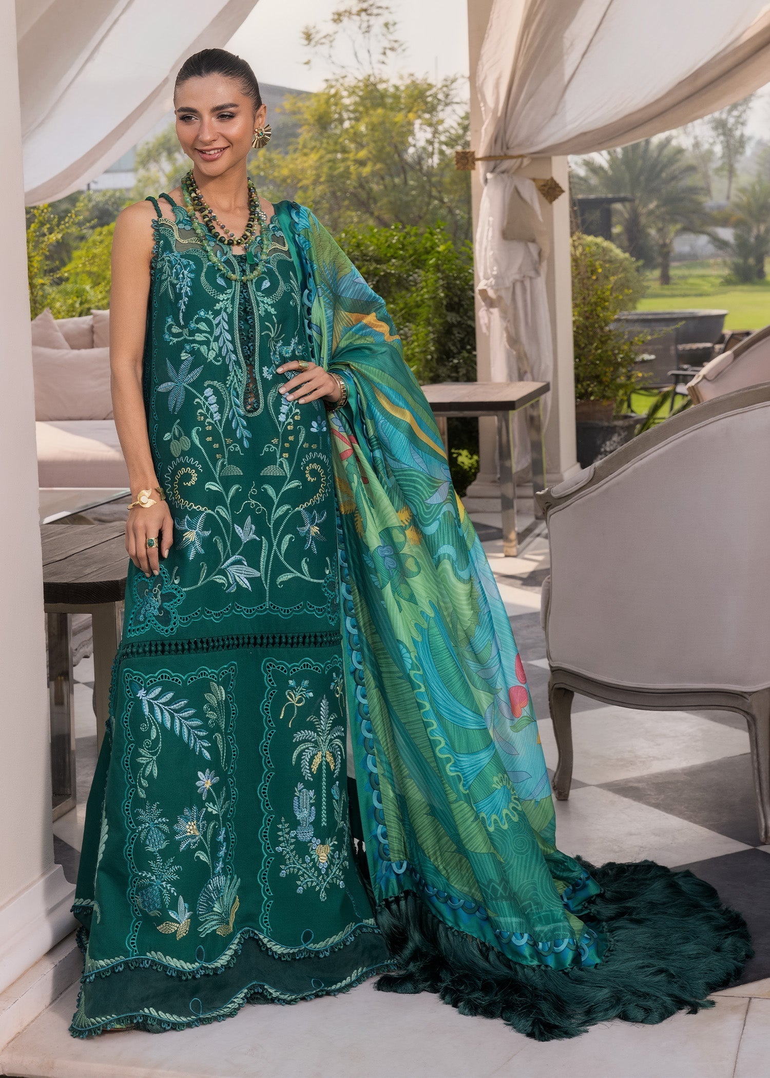 Crimson | flow lawn 26 | BEAUTY IN BLOOM - D3B - by Libasekhas UK - Registered Vendor of : Crimson - 100% Original Designer Dress