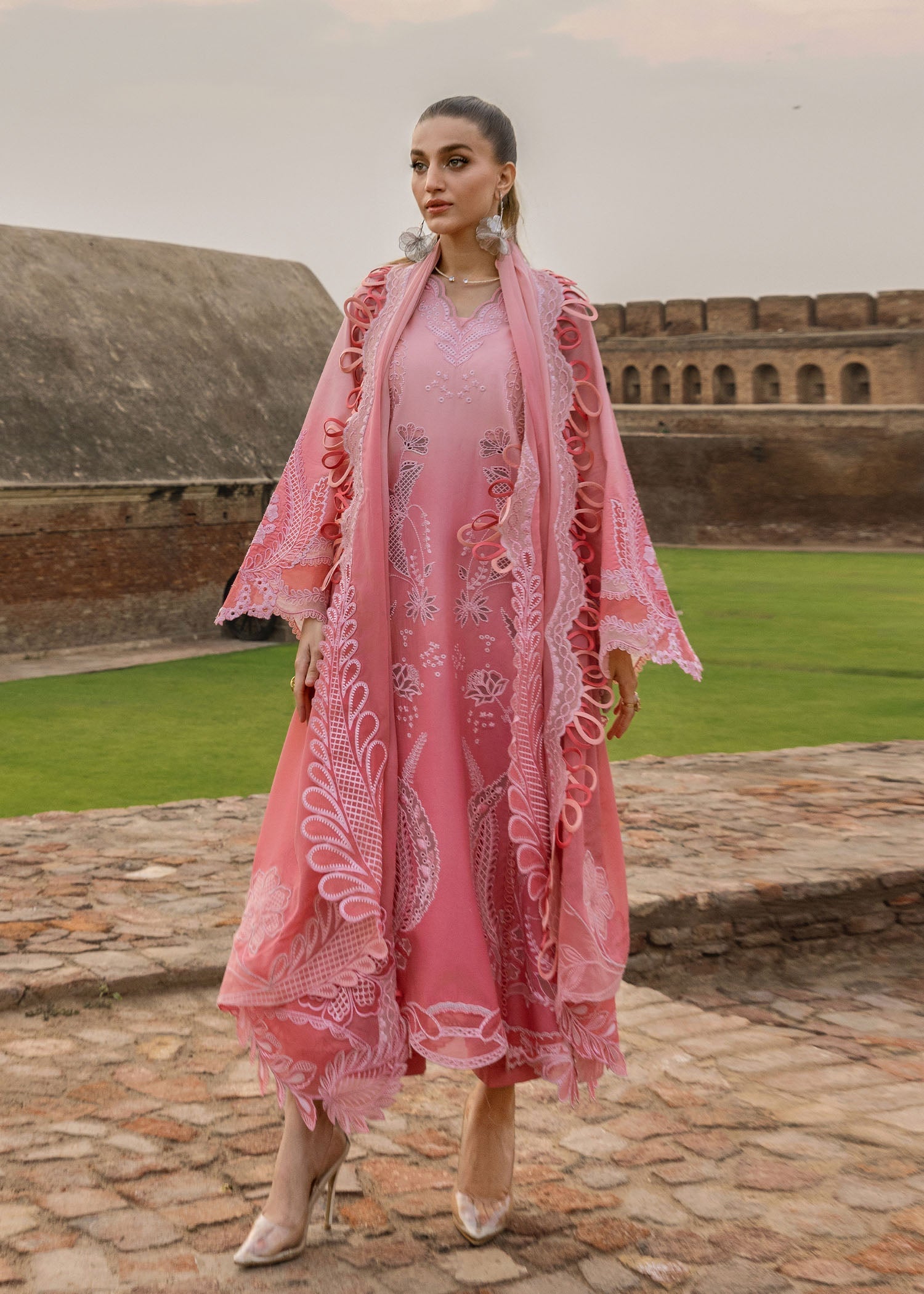Crimson | Tasawar 25 | ALL THINGS OMBRE - D1B - by - Libasekhas UK - Registered Vendor of : Crimson - 100% Original Designer Dresss