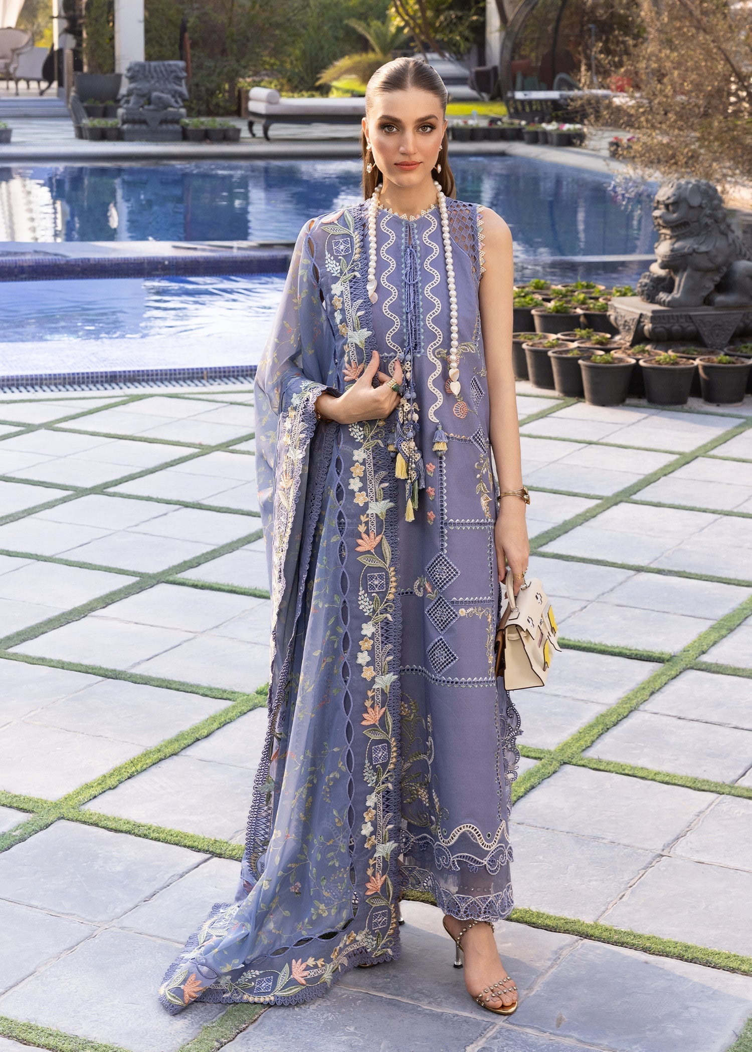 Crimson | flow lawn 26 | FLORAL SERENITY-D1B - by Libasekhas UK - Registered Vendor of : Crimson - 100% Original Designer Dress