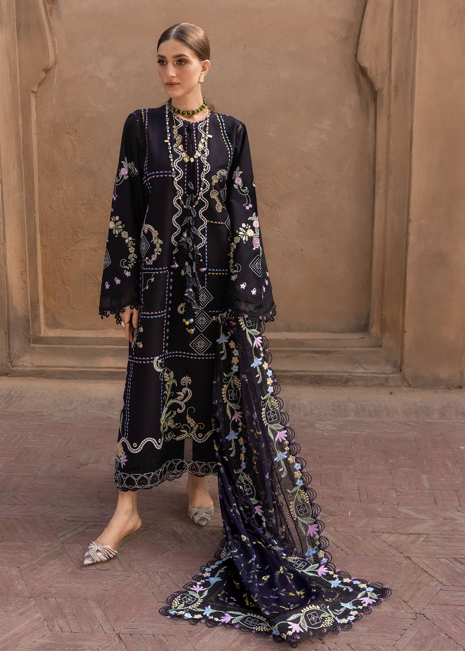 Crimson | flow lawn 26 | FLORAL SERENITY - D1A - by Libasekhas UK - Registered Vendor of : Crimson - 100% Original Designer Dress
