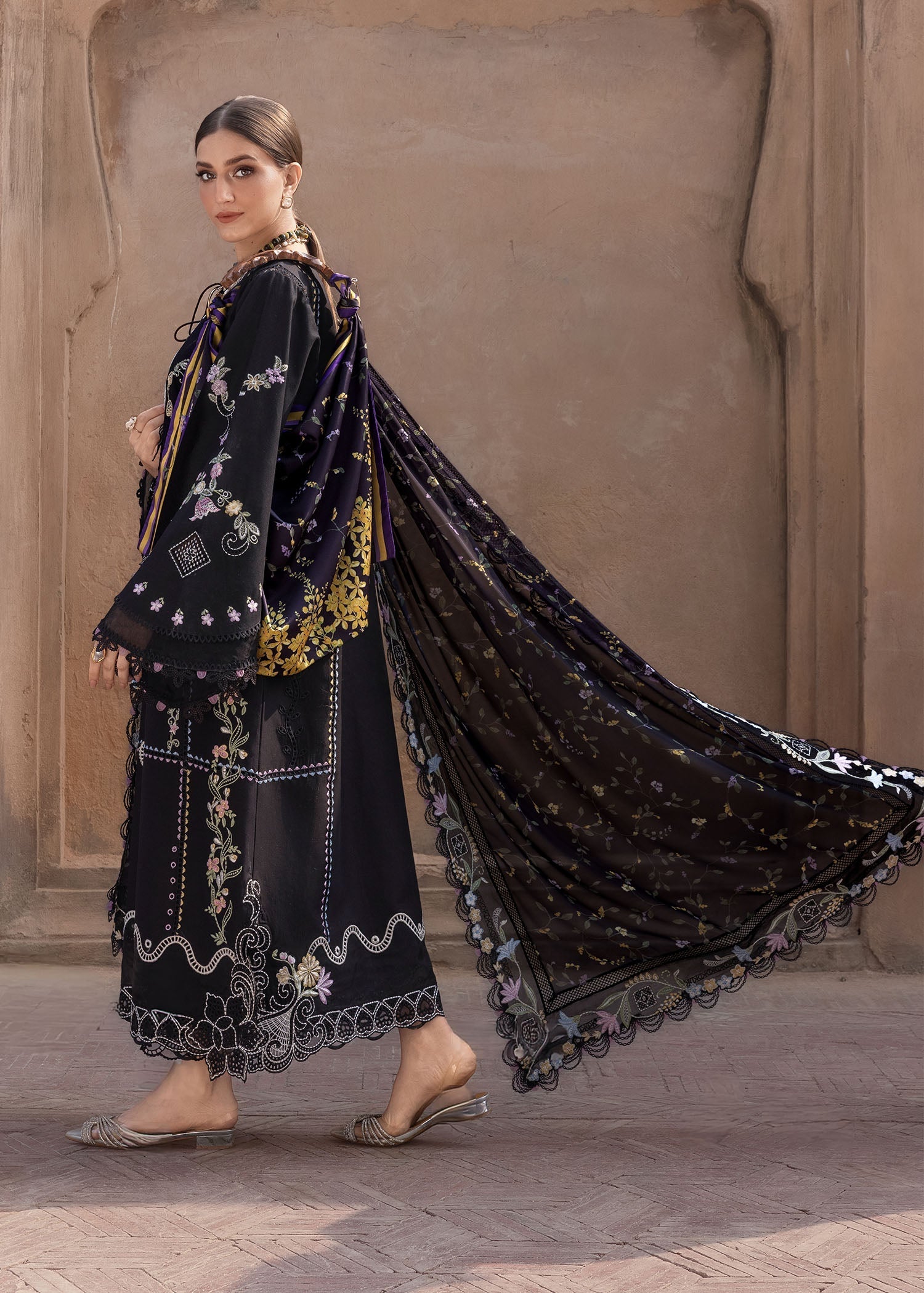 Crimson | flow lawn 26 | FLORAL SERENITY - D1A - by Libasekhas UK - Registered Vendor of : Crimson - 100% Original Designer Dress