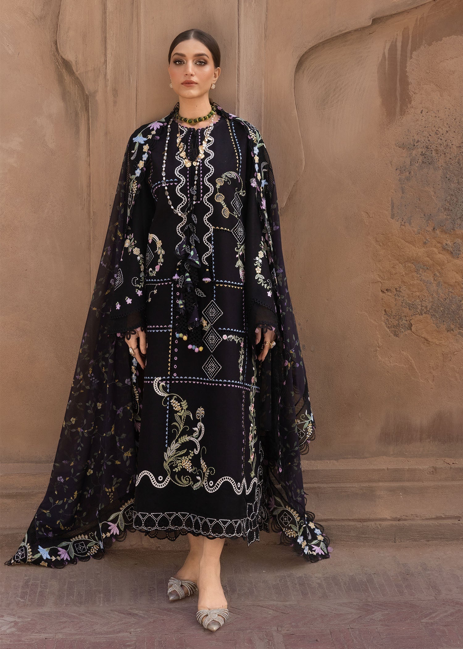 Crimson | flow lawn 26 | FLORAL SERENITY - D1A - by Libasekhas UK - Registered Vendor of : Crimson - 100% Original Designer Dress