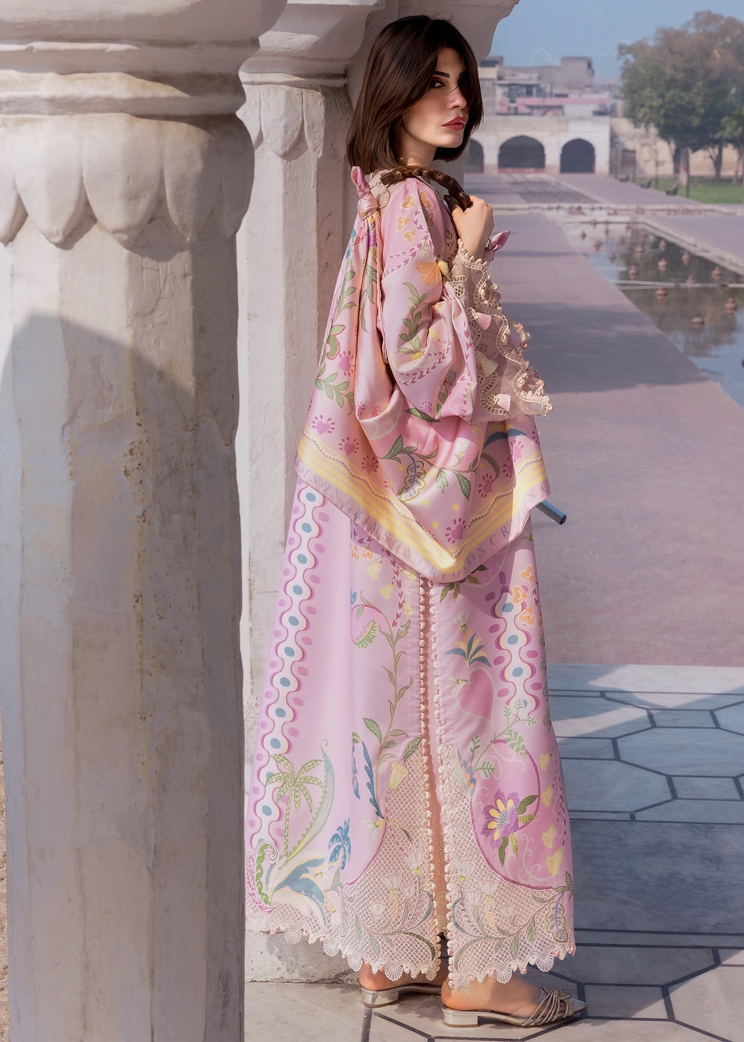 Crimson | flow lawn 26 | OUT OF MANY HEARTS - D6A - by Libasekhas UK - Registered Vendor of : Crimson - 100% Original Designer Dress
