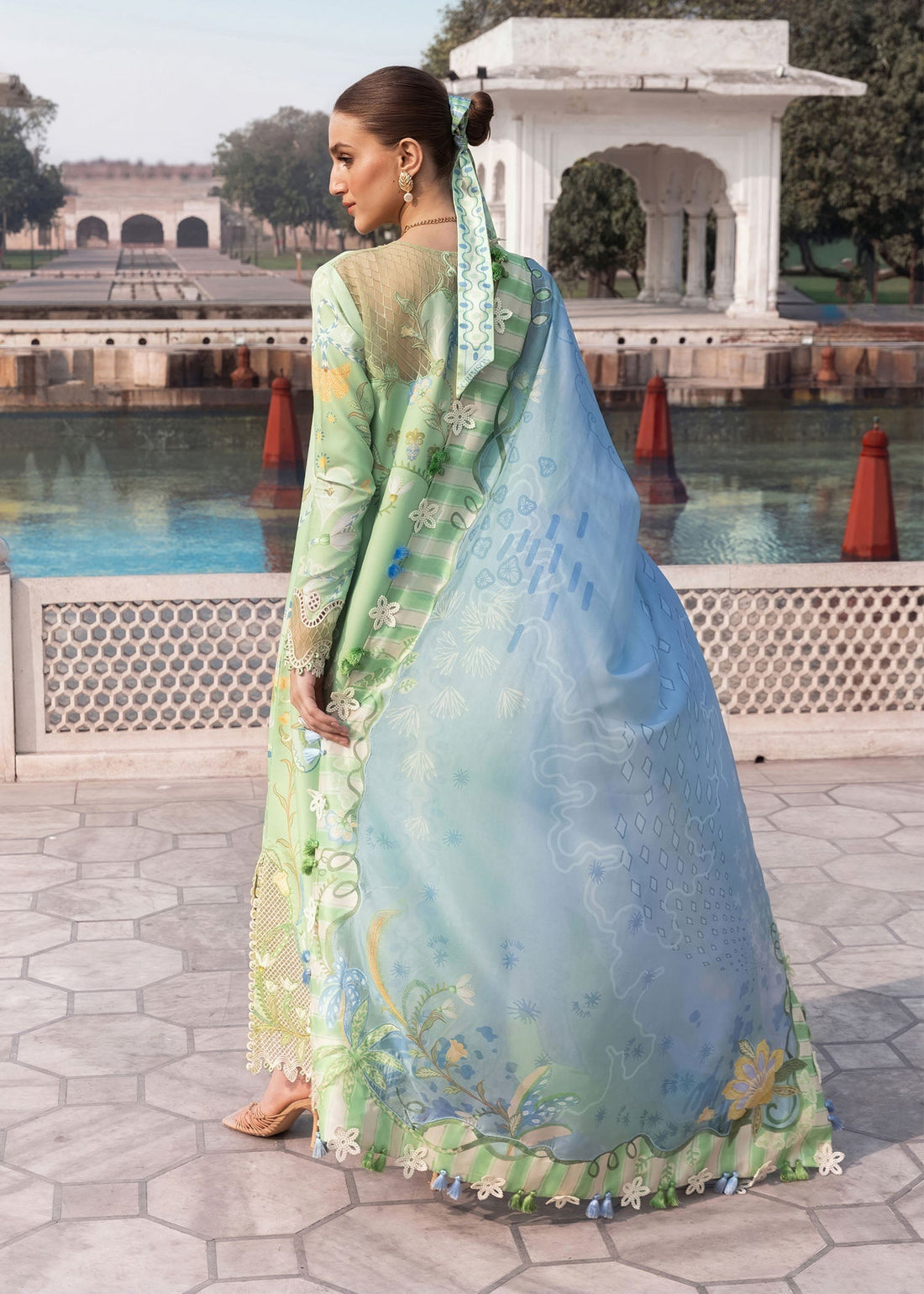 Crimson | flow lawn 26 | OUT OF MANY HEARTS-D6B - by Libasekhas UK - Registered Vendor of : Crimson - 100% Original Designer Dress