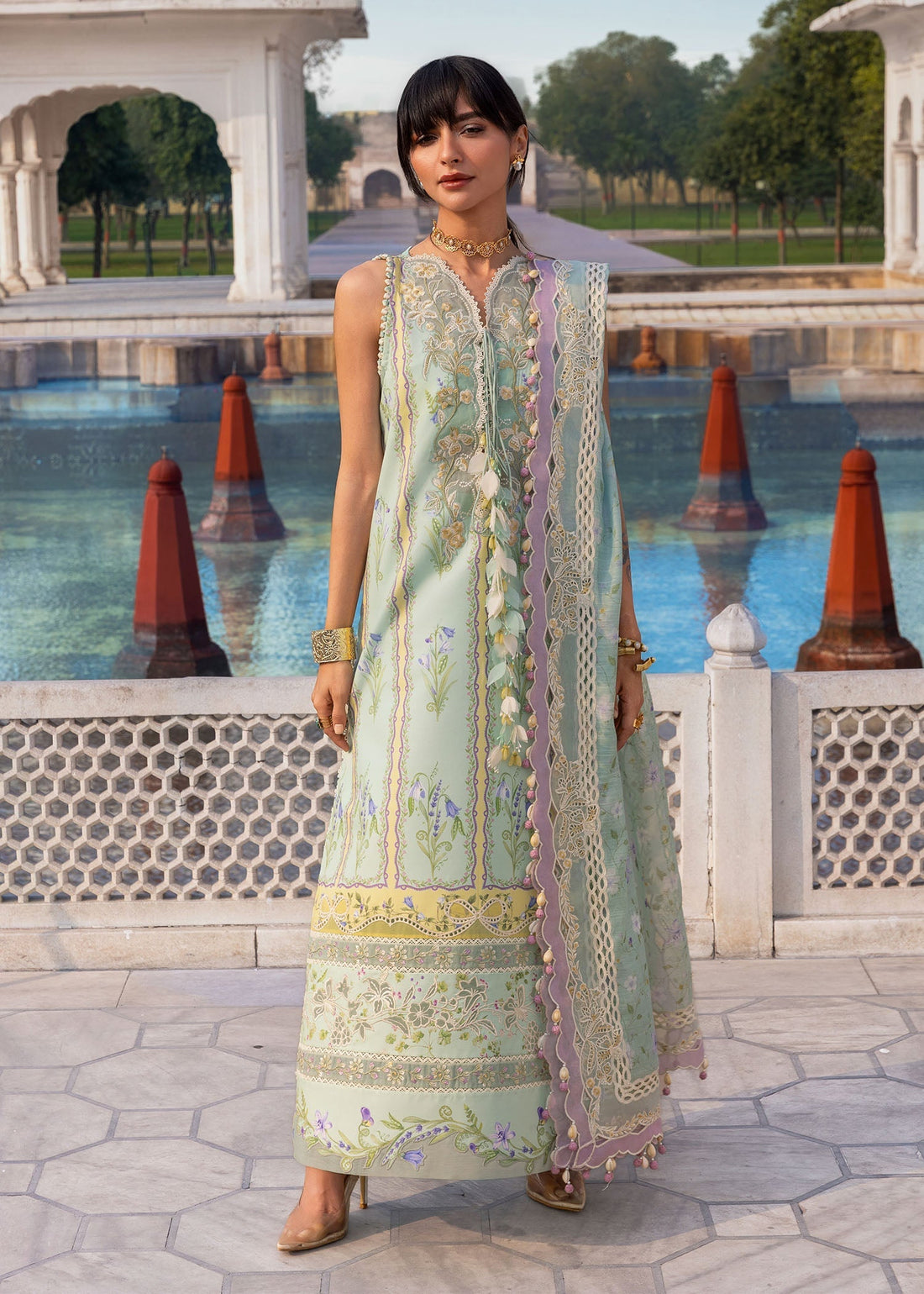 Crimson | flow lawn 26 | SUN-KISSED LETTER-D9B - by Libasekhas UK - Registered Vendor of : Crimson - 100% Original Designer Dress