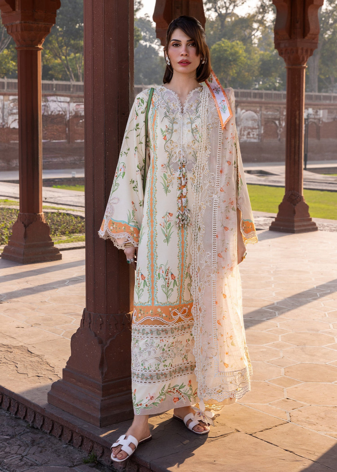 Crimson | flow lawn 26 | SUN-KISSED LETTER-D9A - by Libasekhas UK - Registered Vendor of : Crimson - 100% Original Designer Dress